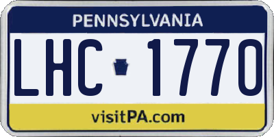 PA license plate LHC1770