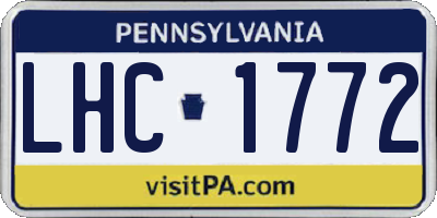 PA license plate LHC1772