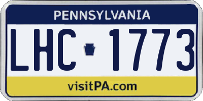 PA license plate LHC1773