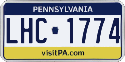 PA license plate LHC1774