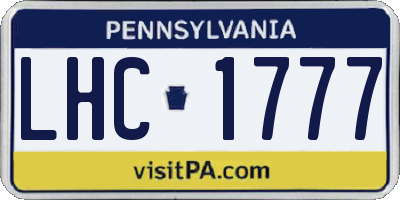 PA license plate LHC1777