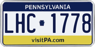 PA license plate LHC1778