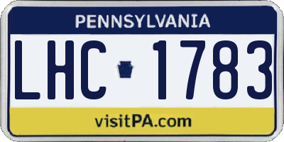 PA license plate LHC1783