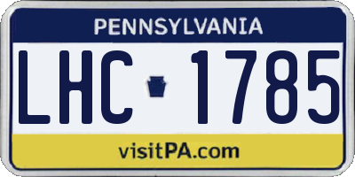 PA license plate LHC1785