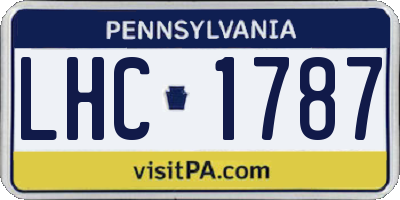 PA license plate LHC1787