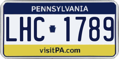 PA license plate LHC1789