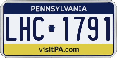 PA license plate LHC1791