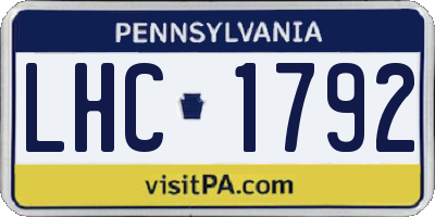PA license plate LHC1792