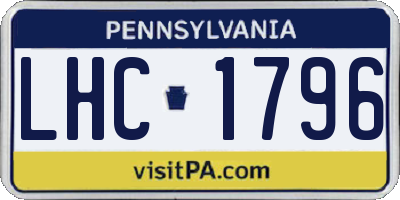 PA license plate LHC1796