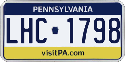 PA license plate LHC1798