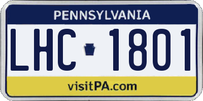 PA license plate LHC1801