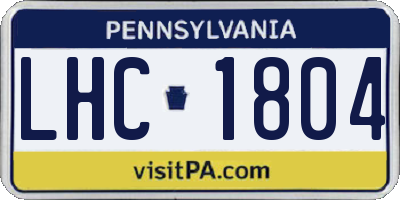 PA license plate LHC1804