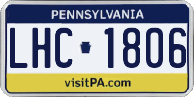 PA license plate LHC1806