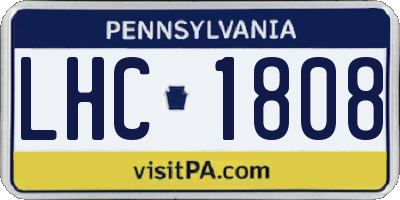 PA license plate LHC1808
