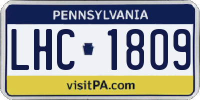 PA license plate LHC1809