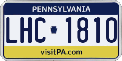 PA license plate LHC1810