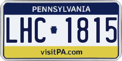PA license plate LHC1815