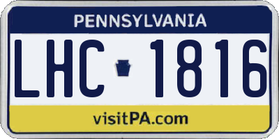 PA license plate LHC1816