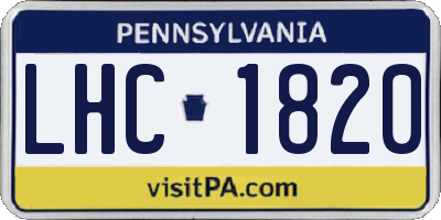 PA license plate LHC1820