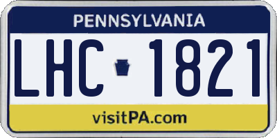 PA license plate LHC1821