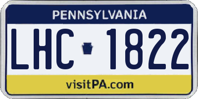 PA license plate LHC1822