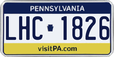 PA license plate LHC1826