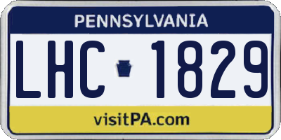 PA license plate LHC1829