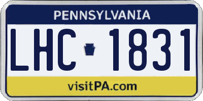 PA license plate LHC1831