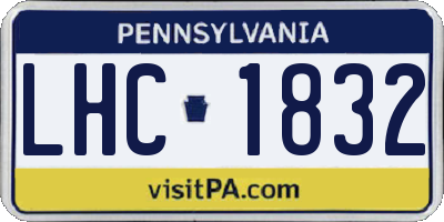 PA license plate LHC1832