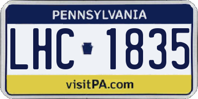PA license plate LHC1835