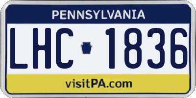 PA license plate LHC1836