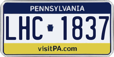 PA license plate LHC1837