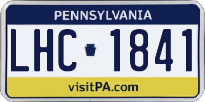 PA license plate LHC1841