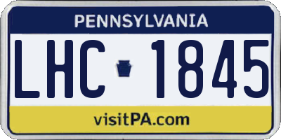 PA license plate LHC1845