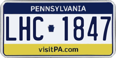 PA license plate LHC1847