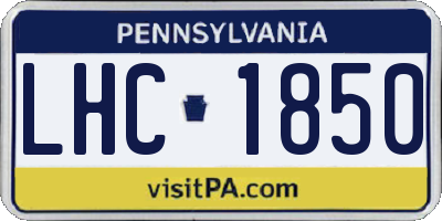 PA license plate LHC1850