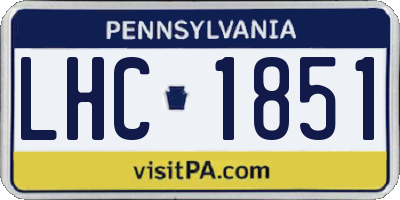 PA license plate LHC1851