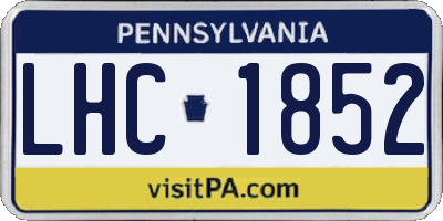 PA license plate LHC1852