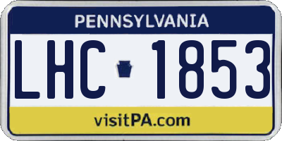 PA license plate LHC1853