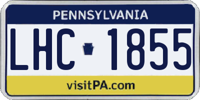 PA license plate LHC1855