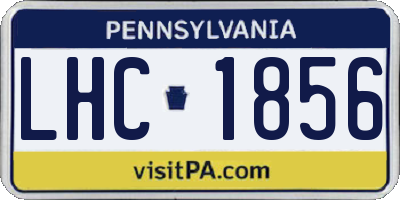 PA license plate LHC1856