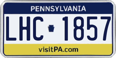 PA license plate LHC1857