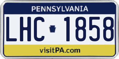 PA license plate LHC1858