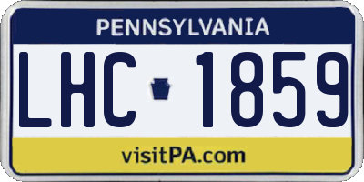 PA license plate LHC1859