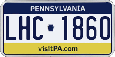 PA license plate LHC1860