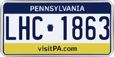 PA license plate LHC1863