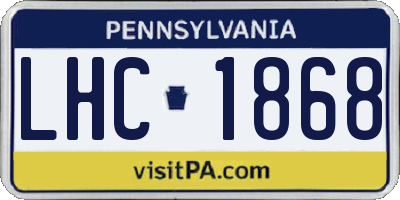 PA license plate LHC1868