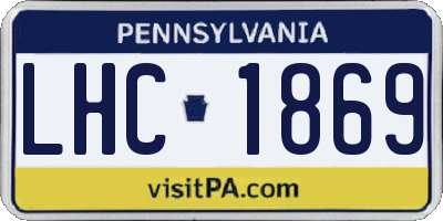 PA license plate LHC1869