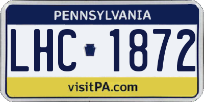 PA license plate LHC1872