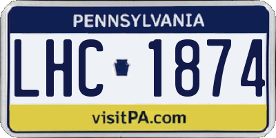 PA license plate LHC1874
